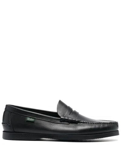 Paraboot Coraux Smooth Leather Penny Loafers In Black