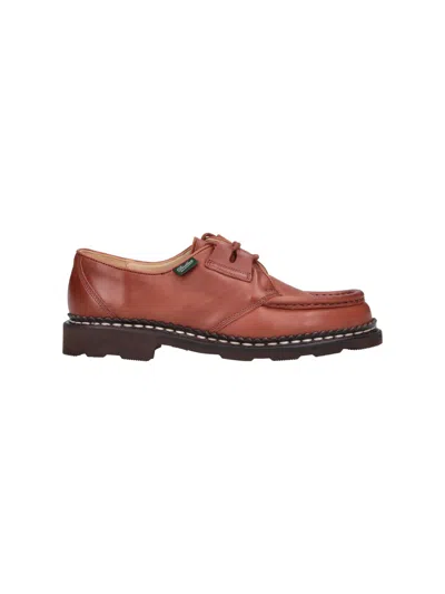 Paraboot Lace Up Loafers Lightweight Sole Everyday Wear In Brown