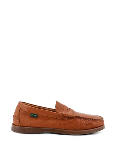 Paraboot Coraux Leather Penny Loafers In Brown