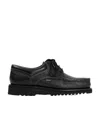 Paraboot Thiers Patent Leather Boat Shoes In Black