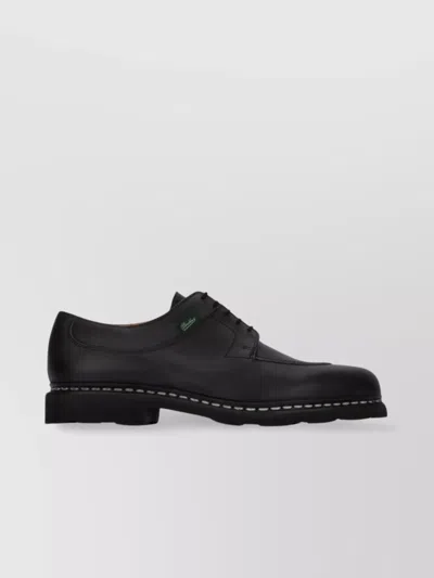 Paraboot Heeled Lace-up Shoes With Stitched Detailing In Black