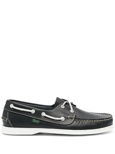 Paraboot Lace-up Leather Boat Shoes In Blue