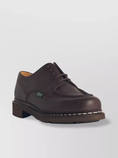 PARABOOT LACE-UP LEATHER SHOES CONTRAST STITCHING