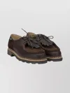Paraboot Lace-up Shoes With Fringe And Stitch Detail In Brown
