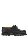 Paraboot Classic Black Calf Leather Loafers With Rugged Outsole In Black