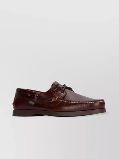 Paraboot Laced Shoes With Stitching And Eyelets In Brown