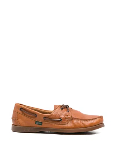 Paraboot Lace-up Leather Boat Shoes In Animal Print