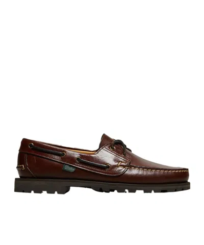 Paraboot Lace-up Leather Boat Shoes In Brown