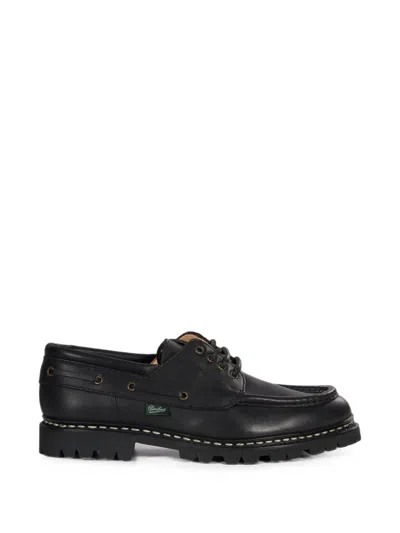 Paraboot Lace-up Lug-sole Loafers In Black