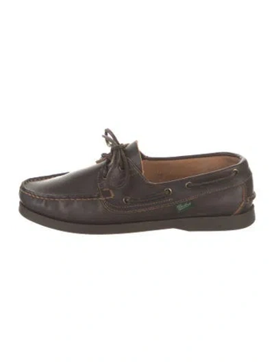 Pre-owned Paraboot Leather Boat Shoes In Brown