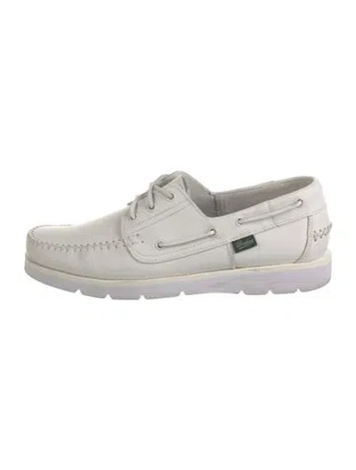 Pre-owned Paraboot Leather Boat Shoes In White