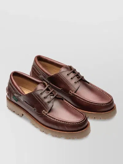 Paraboot Leather Derby Shoes In Brown