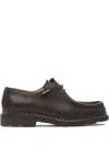 Paraboot Round Toe Leather Derby Shoes With Rubber Sole In Brown