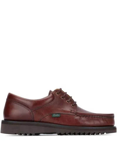 Paraboot Chambord Lace Up Leather Derby Shoes In Brown