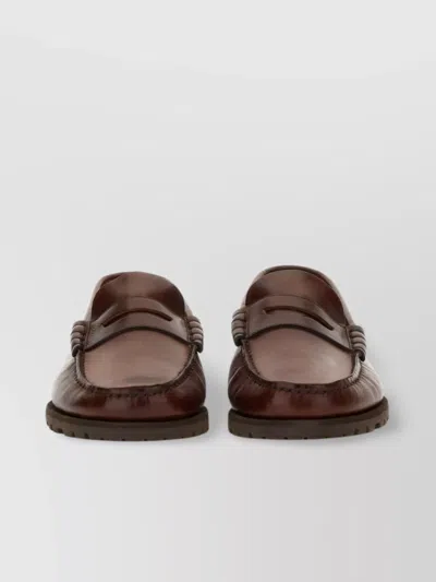 Paraboot Leather Penny Strap Loafers
