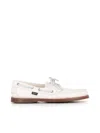 Paraboot Barth White Leather Loafers With Durable Rubber Sole In White