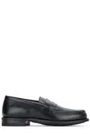 Paraboot Polished Leather Loafers With Penny Slot Design In Black