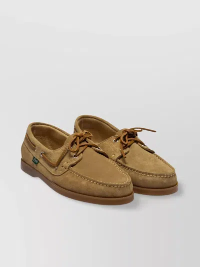 Paraboot Loafers Rubber Sole Stitch Detailing Suede Finish In Multi