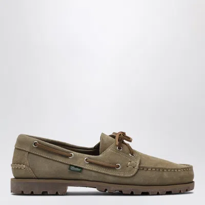 Paraboot Malo Sand-colored Loafers In Suede In Green