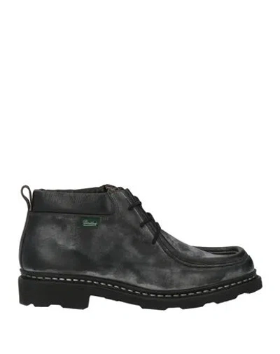 Paraboot Man Ankle Boots Charcoal Size 5 Leather In Black