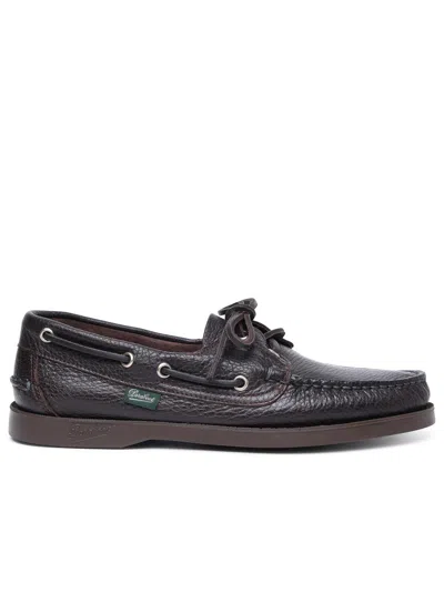 Paraboot Barth Brown Leather Loafers In Black