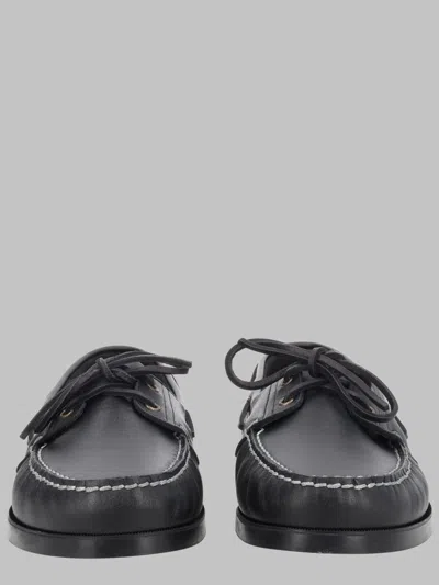 Paraboot Men's Leather Boat Shoes In Black