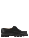 Paraboot Round Toe Lace-up Shoes With Textured Sole In Black