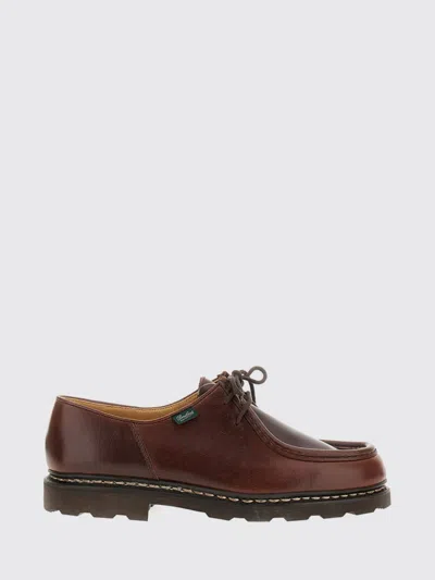 Paraboot Michael Deer Leather Derby Shoes With Raised Apron In Brown