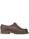 Paraboot Almond Toe Brogues With Ridged Rubber Sole In Animal Print