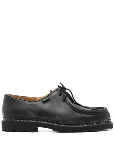 Paraboot Michael Smooth Leather Derbies Shoes In Black