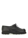 Paraboot Round Toe Lace-up Shoes With Textured Sole In Black