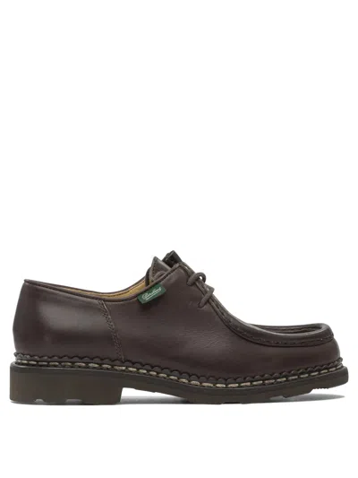 Paraboot "michael" Lace Up Loafers In Brown