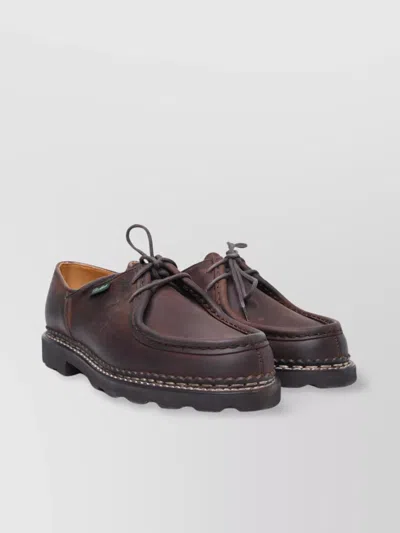 Paraboot 'michael' Lace-up Shoes Featuring Braided Trim In Brown