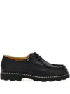 Paraboot Classic Black Calf Leather Loafers With Rugged Outsole In Black