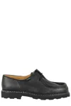 Paraboot Round Toe Lace-up Shoes With Textured Sole In Black