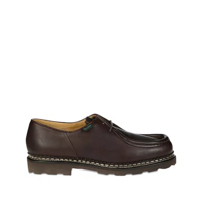 Paraboot Michael Norwegian-stitched Leather Derby Shoes In Brown