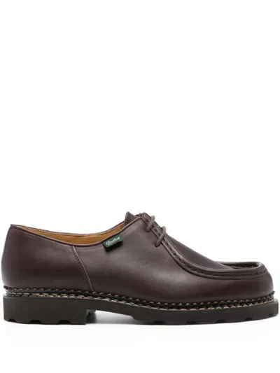 Paraboot Michael Smooth Leather Derby Shoes In Brown