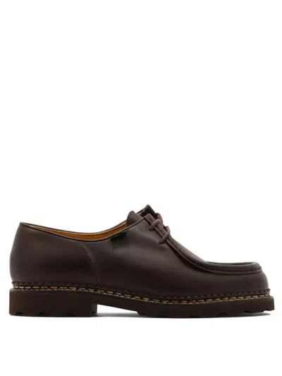 Paraboot Michael Leather Lace-up Shoes In Brown