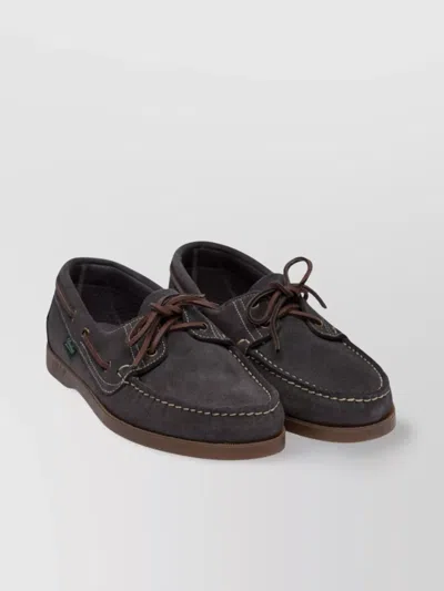 Paraboot Moc Toe Loafers Contrast Stitching Rubber Sole