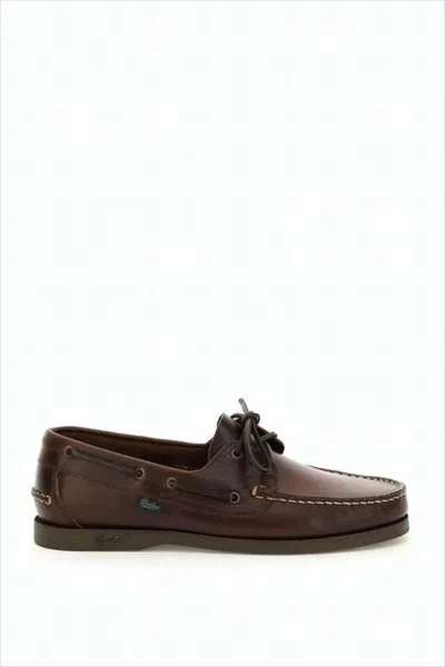 Paraboot Moccasin Brown Loafers With Detailed Stitching
