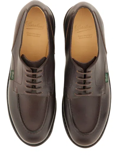 Paraboot Chambord Lace Up Leather Derby Shoes In Brown