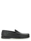 Paraboot Penny Loafers With Smooth Leather And Rubber Sole In Black