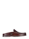 Paraboot Leather Mule Contrast Stitching In Brown