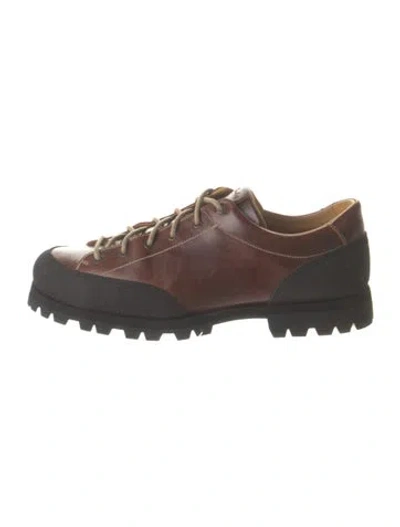 Pre-owned Paraboot Nubuck Colorblock Pattern Athletic Sneakers In Brown