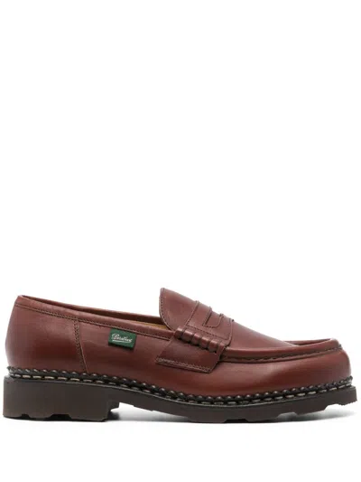 Paraboot Orsay Leather Loafers In Brown