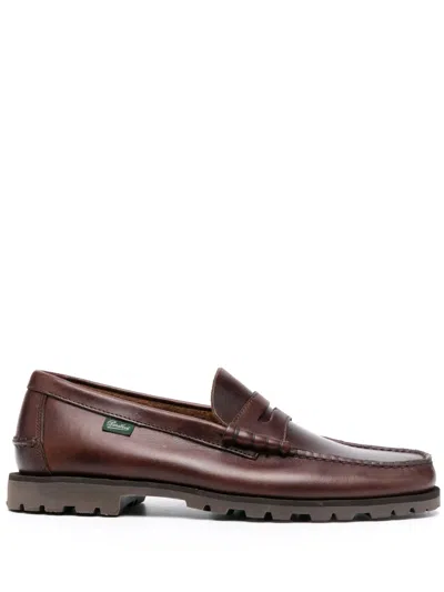 Paraboot Reims Loafers In Leather In Brown