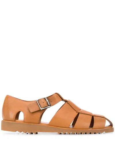 Paraboot Pacific Buckle Sandals In Miel Lis Cognac