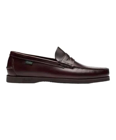 Paraboot Polished Leather Penny Loafers In Brown