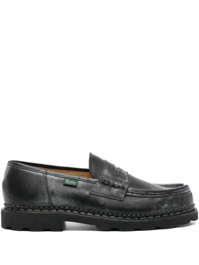 Paraboot Reims Leather Loafers In Black