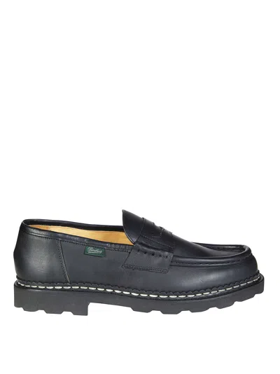 Paraboot Reims Leather Loafers In Black